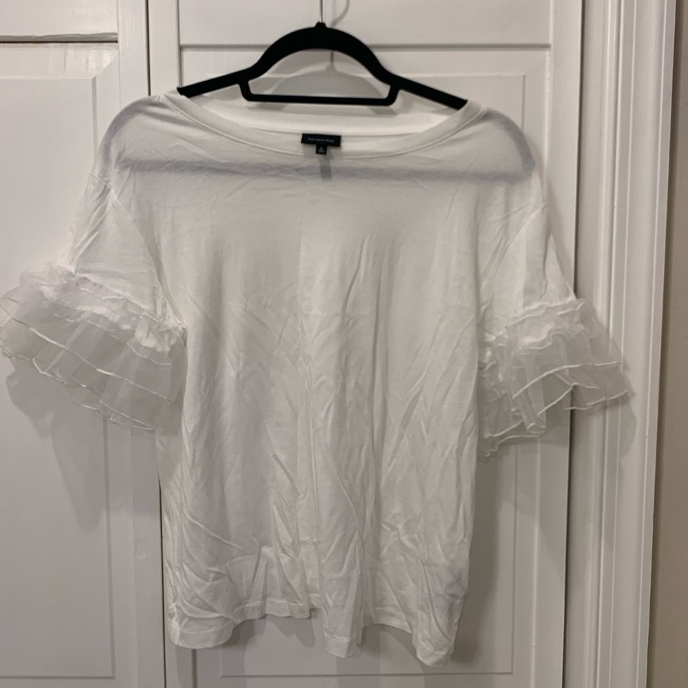 White puffy sleeve T-shirt